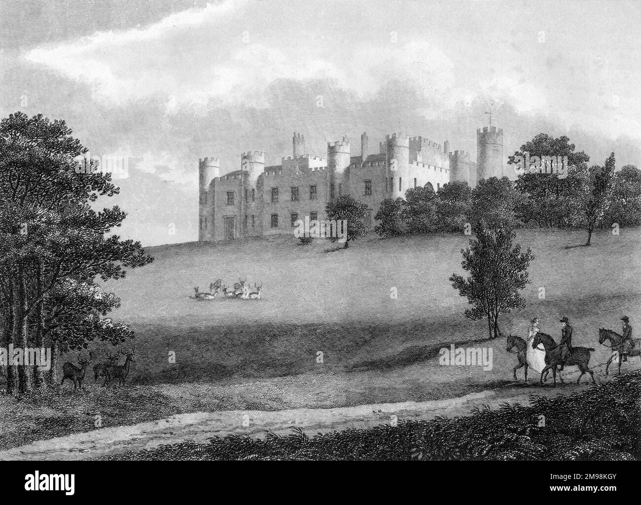 Eridge Castle, Rotherfield, Sussex, near Tunbridge Wells, Kent -- home of the Earls and Marquesses of Abergavenny, built in gothic style in 1792. Stock Photo