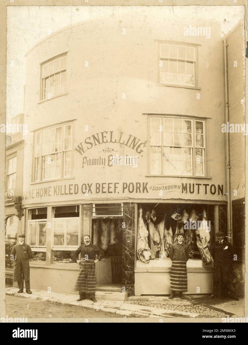 W Snelling Butcher's Shop, 11 High Street, Shoreham-by-Sea, West Sussex. Stock Photo