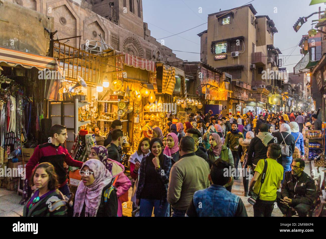 CAIRO, EGYPT - JANUARY 26, 2019: Al Moez street in the historic center of Cairo, Egypt Stock Photo