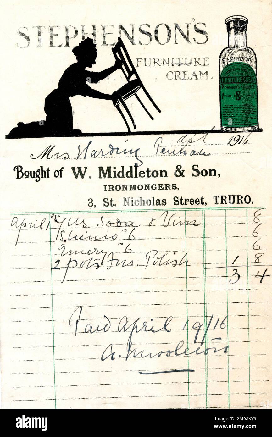 Stationery, W Middleton & Son, Ironmongers, 3 St Nicholas Street, Truro