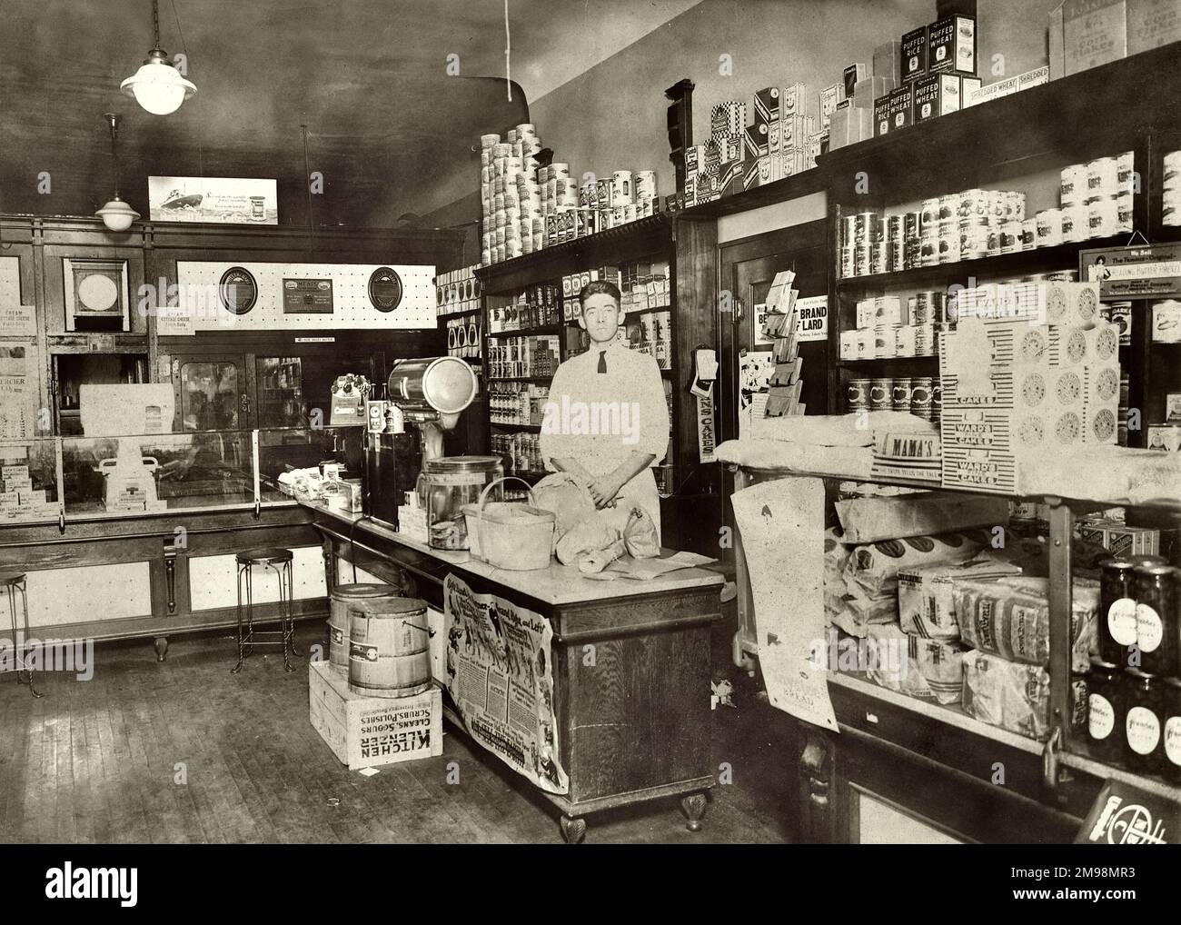 General Store early 1900s,  Corner Store, Old Fashioned Grocery Store Stock Photo