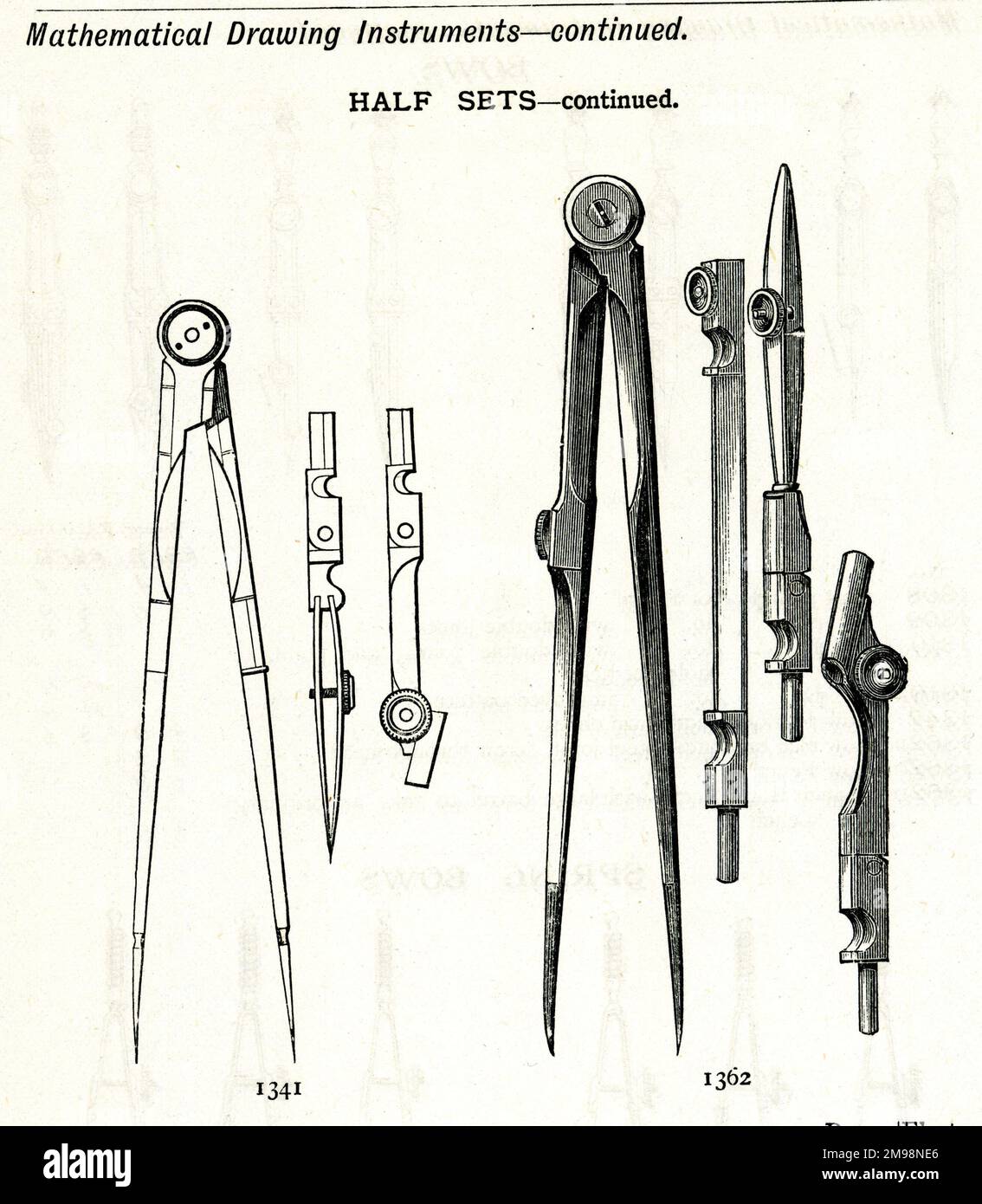 Mathematical Drawing Instruments. Stock Photo