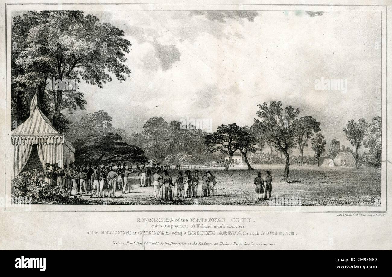 Members of the National Rifle Club at Chelsea Stadium, London Stock ...