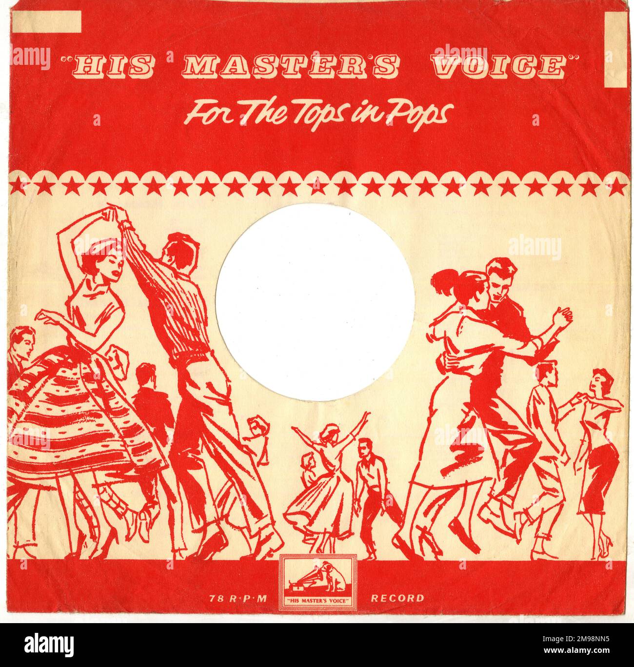 78 rpm Cover Sleeve, His Master's Voice (HMV) For The Tops in Pops. Stock Photo
