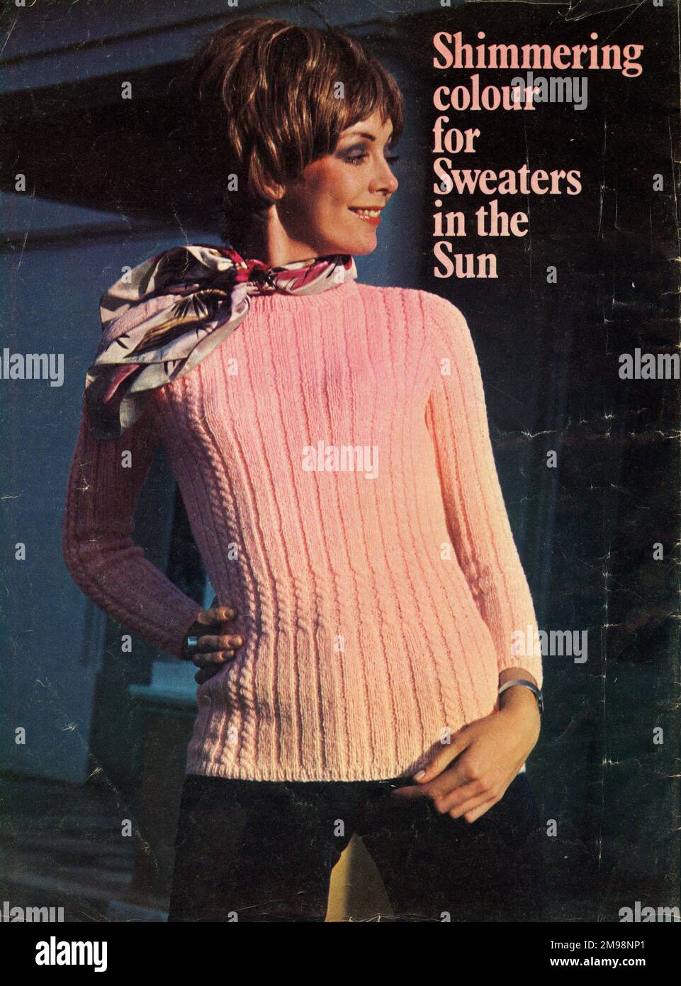 Knitting pattern, Woman's Fashion Sweater. Stock Photo
