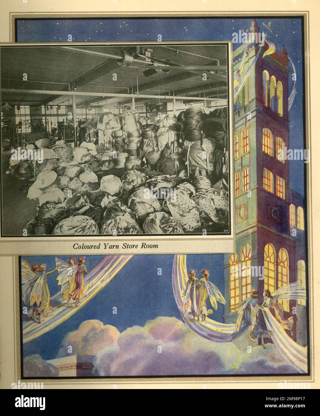 Amalgamated Cotton Mills Trust Ltd, 1920 -- Coloured Yarn Store Room. Stock Photo