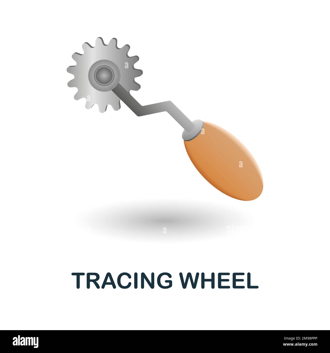 Tracing Wheel icon. 3d illustration from construction instruments collection. Creative Tracing Wheel 3d icon for web design, templates, infographics Stock Vector