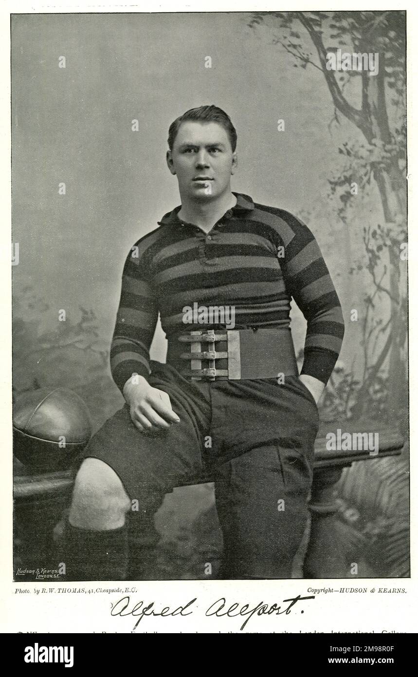 Alfred Allport, England Rugby International player, also rower and boxer. Stock Photo