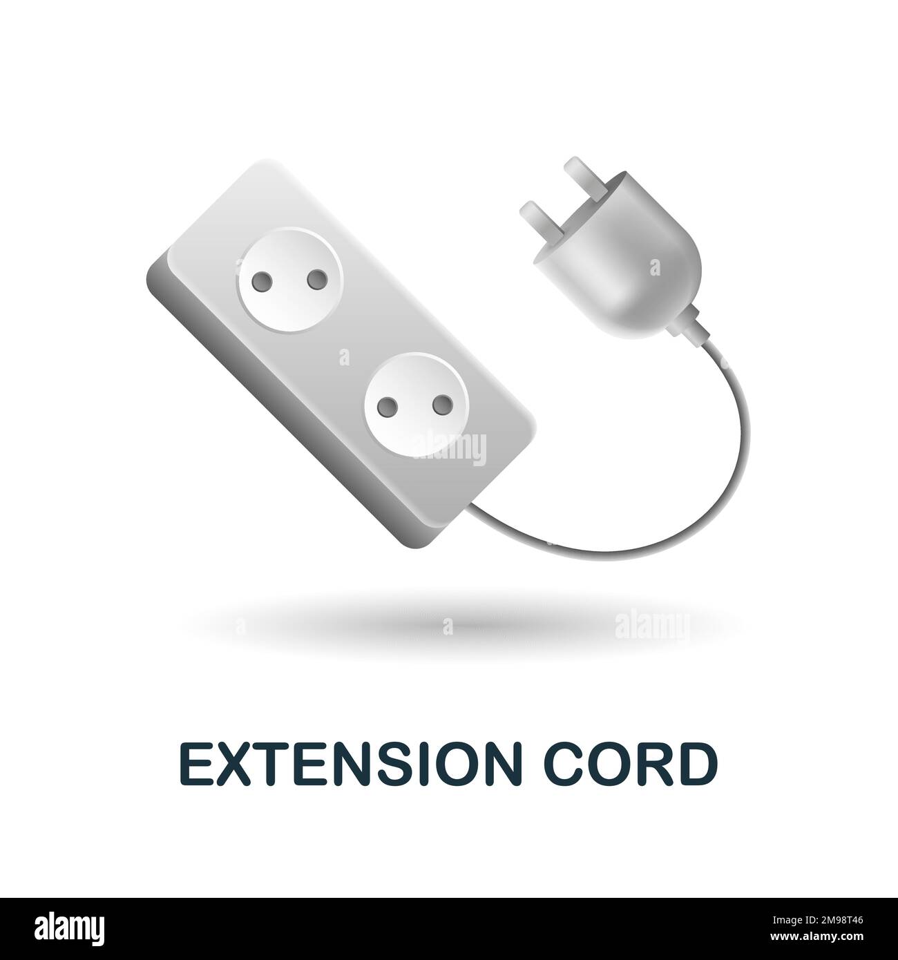 Extension Cord icon. 3d illustration from construction instruments  collection. Creative Extension Cord 3d icon for web design, templates,  infographics Stock Vector Image \u0026 Art - Alamy, image size:1300x1390