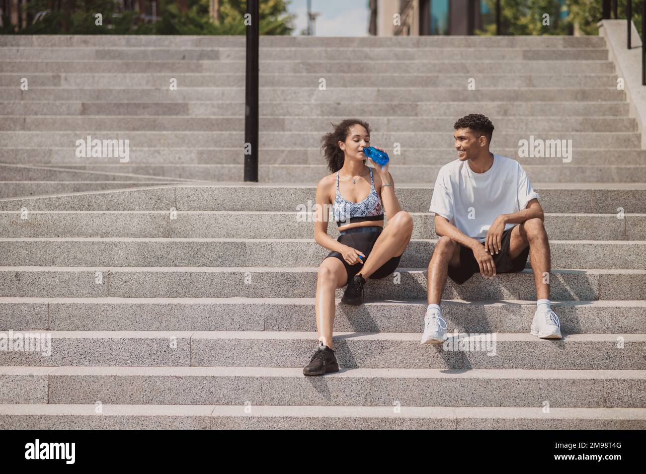 Man sitting stairs morning hi-res stock photography and images - Alamy