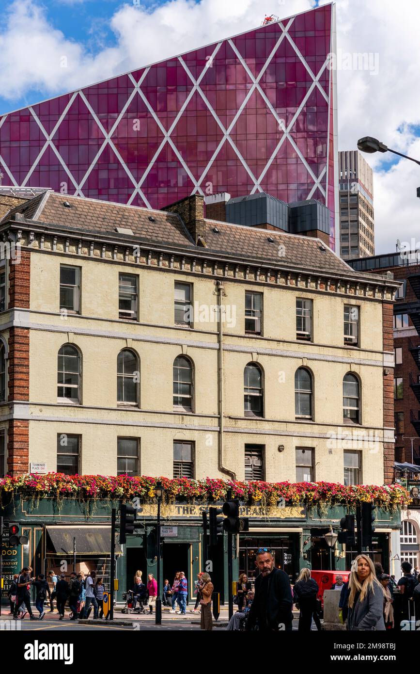 The Shakespeare Pub and The Nova Victoria Building, Victoria Station Area, London, Uk. Stock Photo