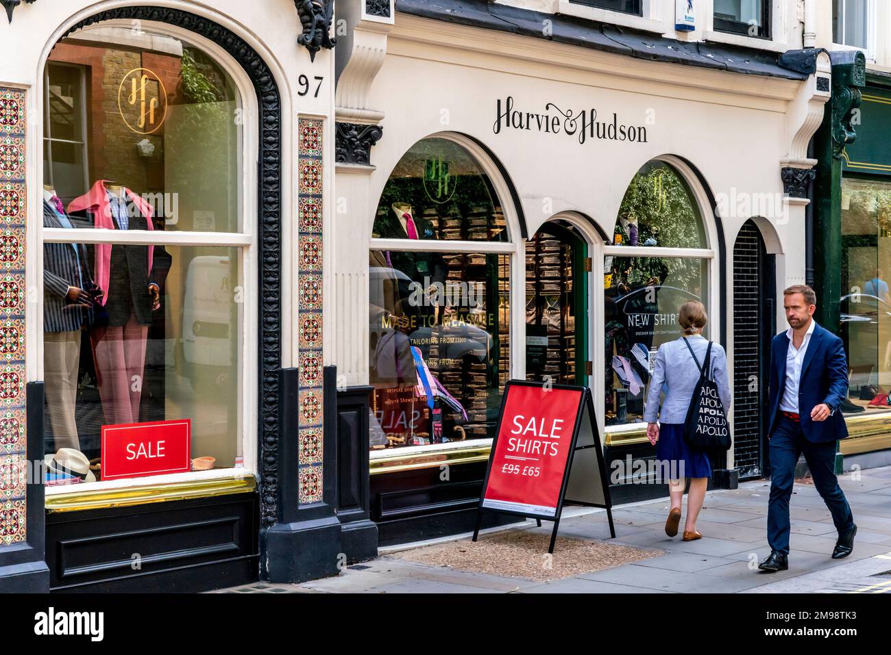 Harvie & Hudson Mens Clothing Store, Jermyn Street, London, Uk Stock