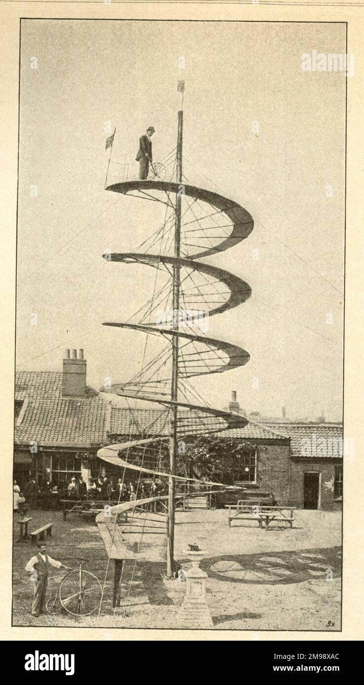 Spiral cycle track helter skelter. Stock Photo