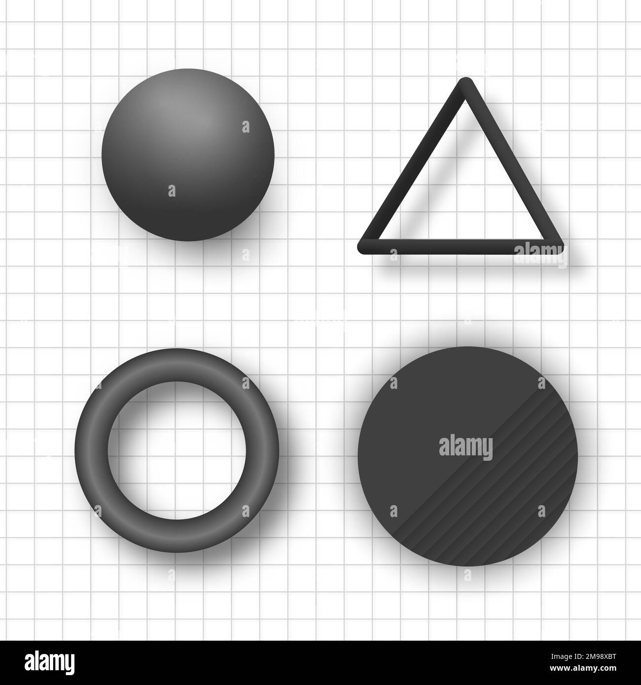 Memphis banner geometric shapes Black and White Stock Photos & Images ...