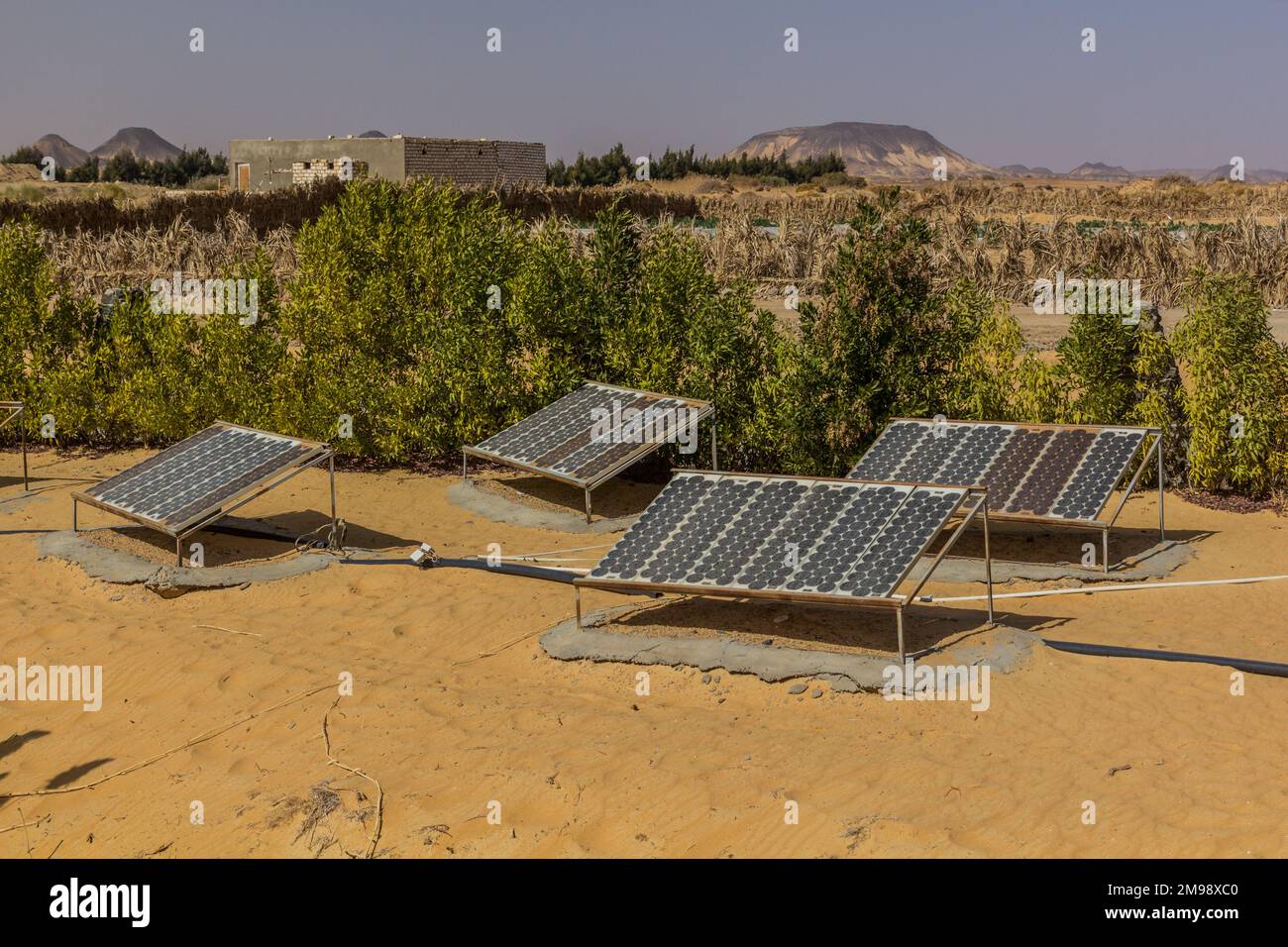 Solar panels in Al Hayz village, Egypt Stock Photo Alamy