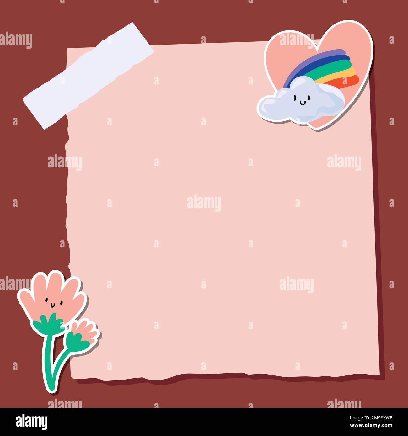 Cute summer decorated frame vector Stock Vector