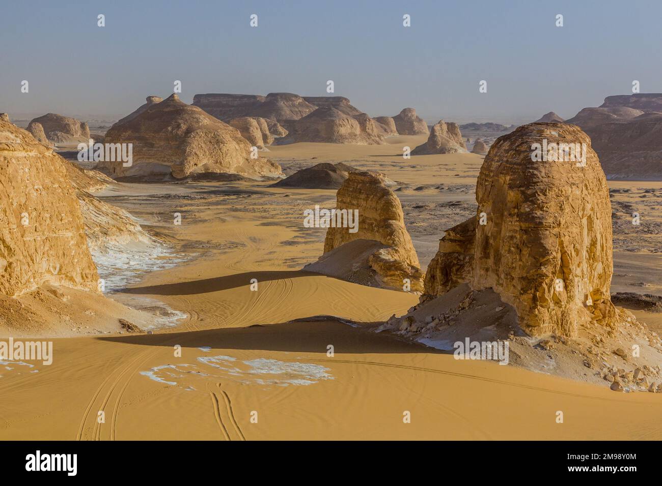Rock formations of El Aqabat (Agabat) valley in the White Desert, Egypt ...