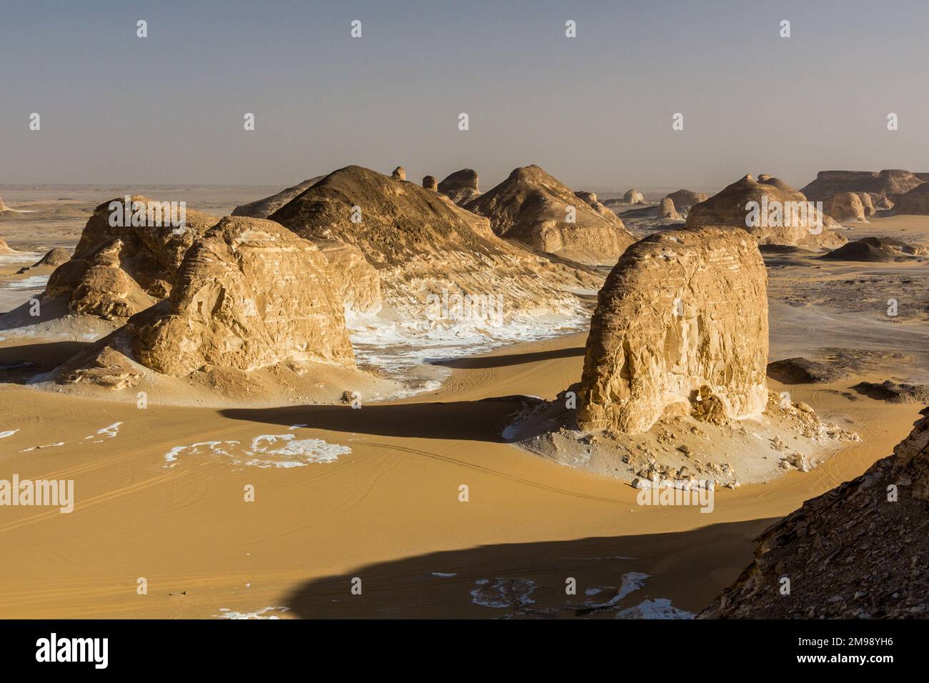 Rock formations of El Aqabat (Agabat) valley in the White Desert, Egypt ...