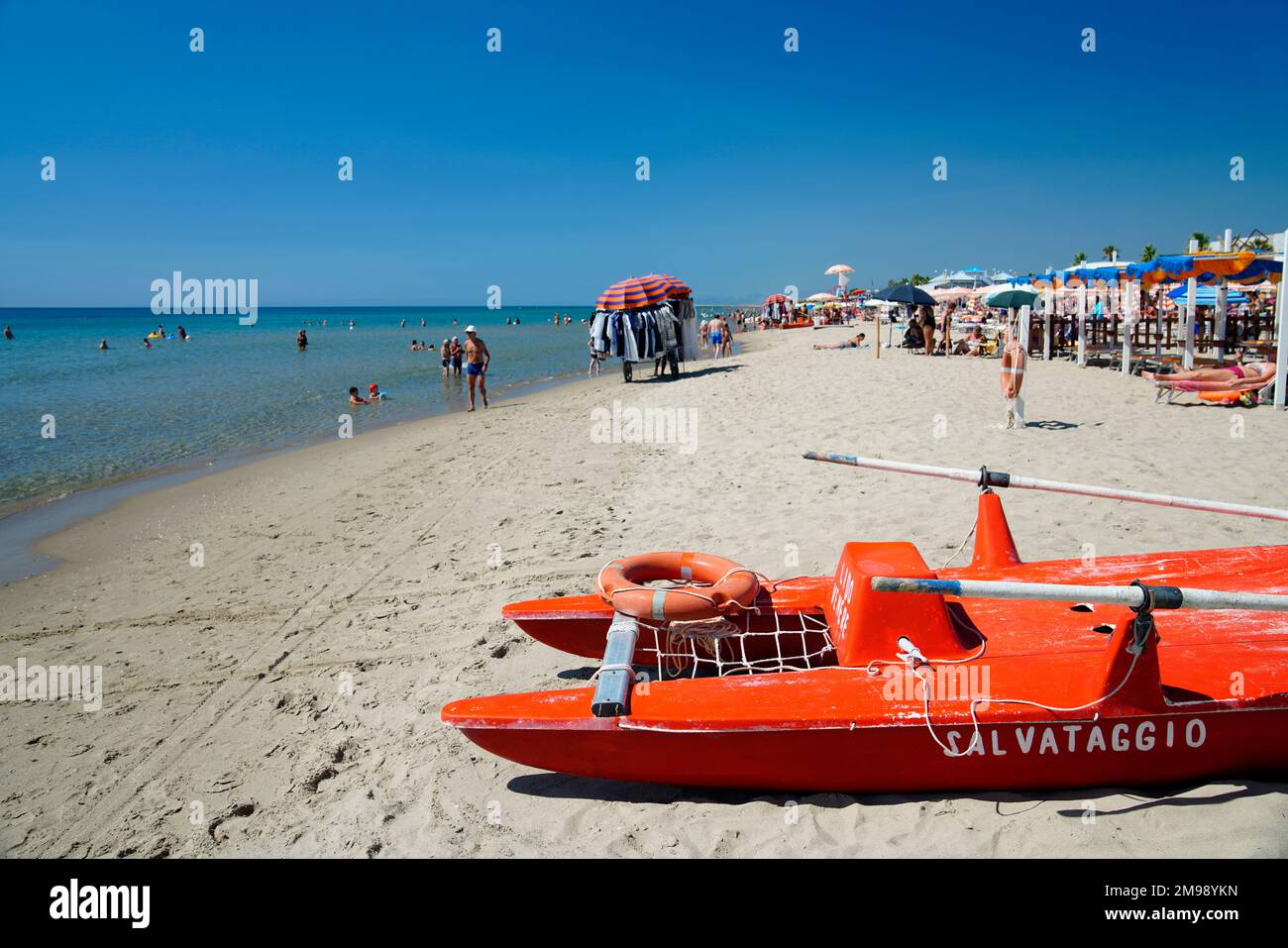 Beach, Metaponto Lido, Matera Province, Basilicata Region, Italy Stock Photo