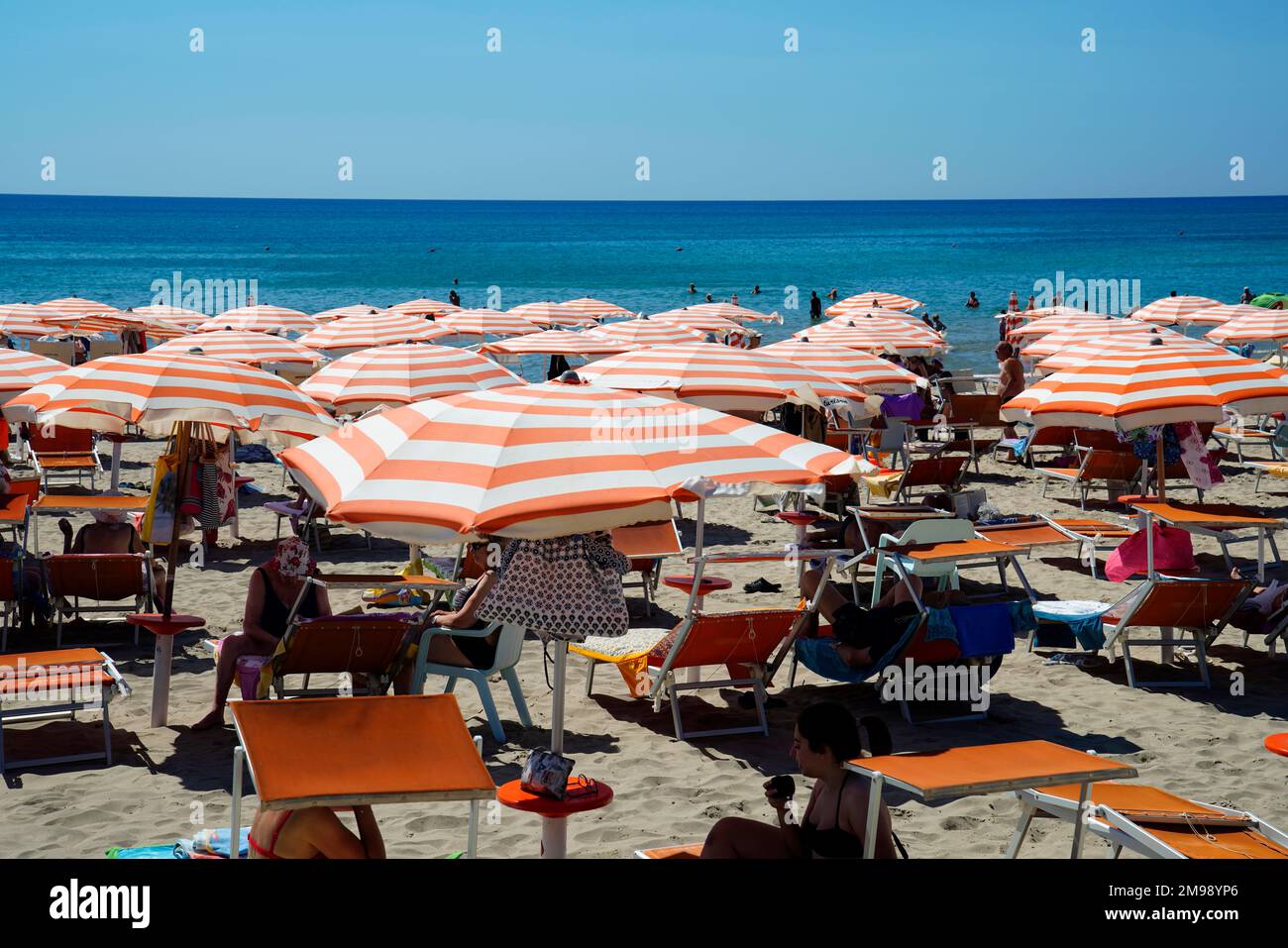 Beach, Metaponto Lido, Matera Province, Basilicata Region, Italy Stock Photo