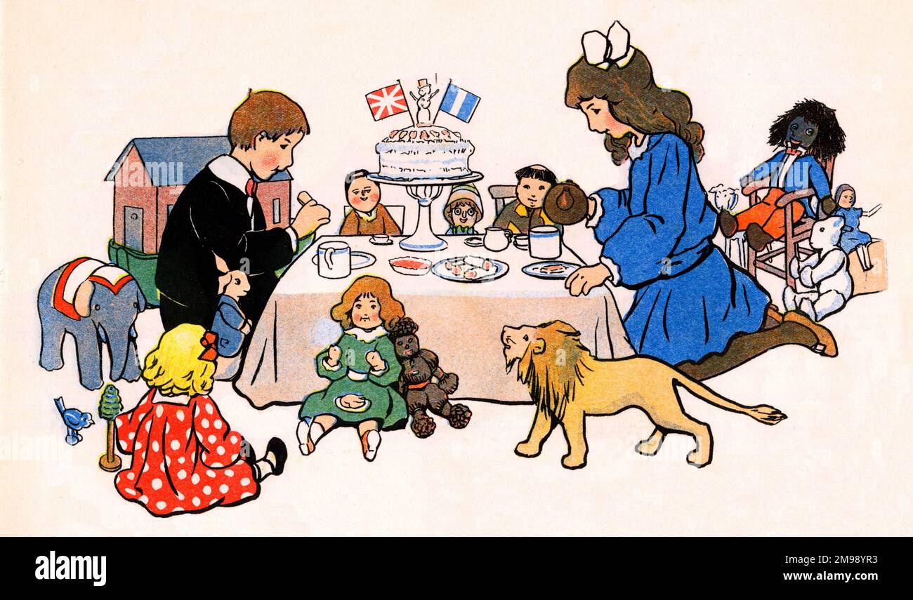 Children children tea party dolls hi-res stock photography and images ...