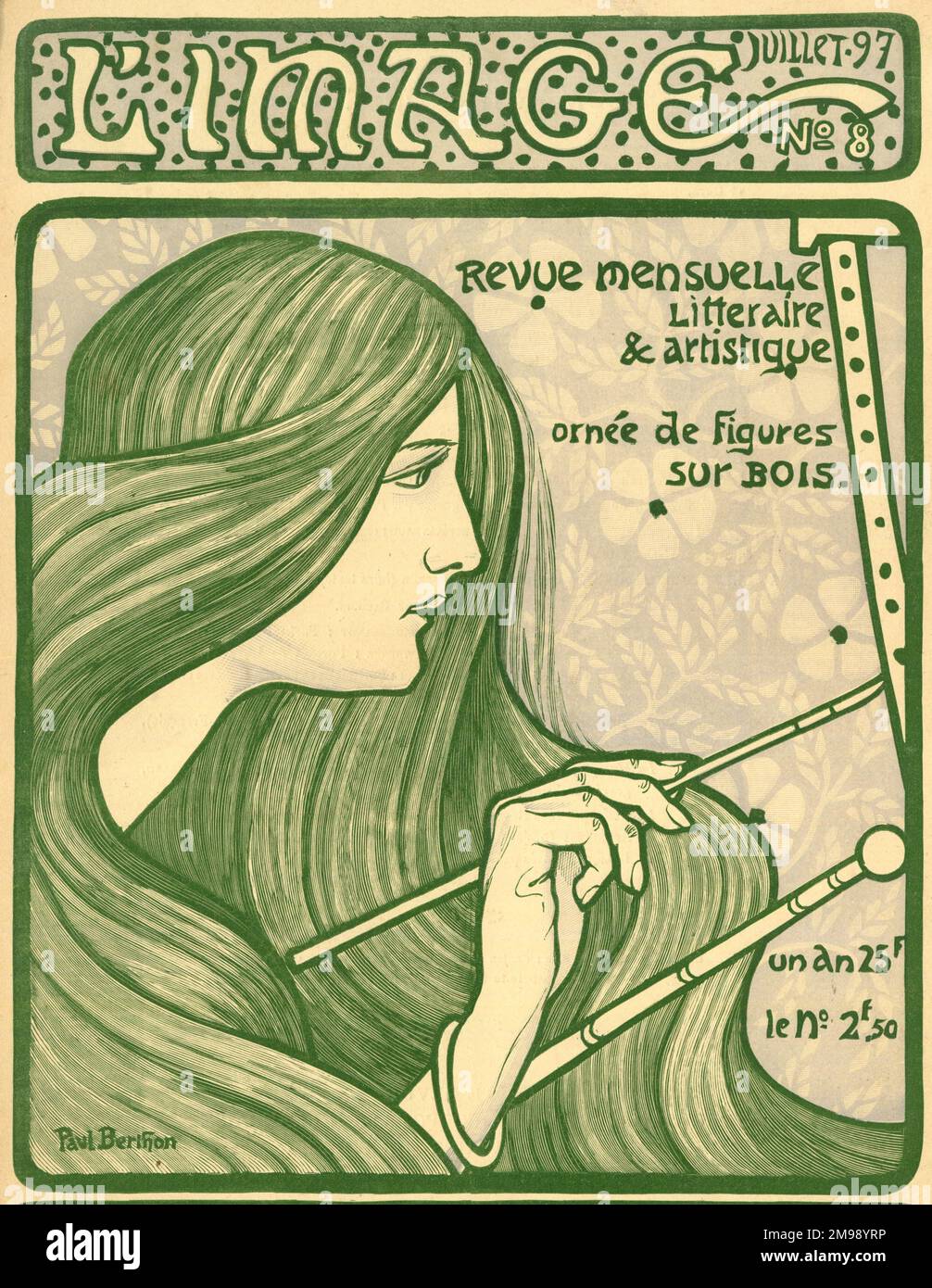 Art Nouveau style cover of L'Image magazine, July 1897. Stock Photo