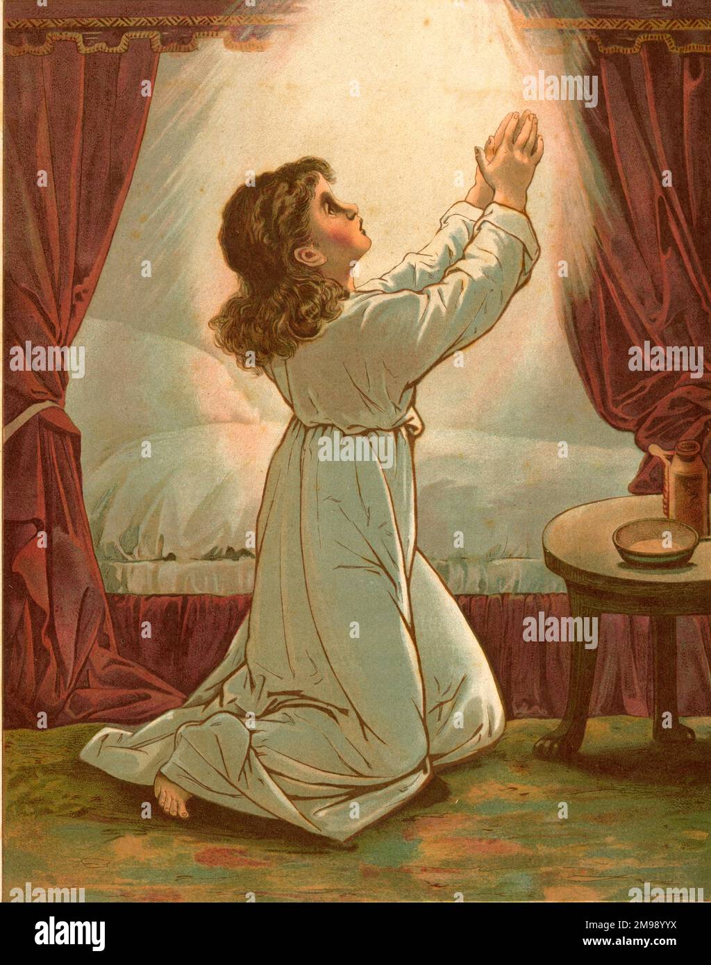 Biblical Tales by John Lawson, Child Praying. Stock Photo