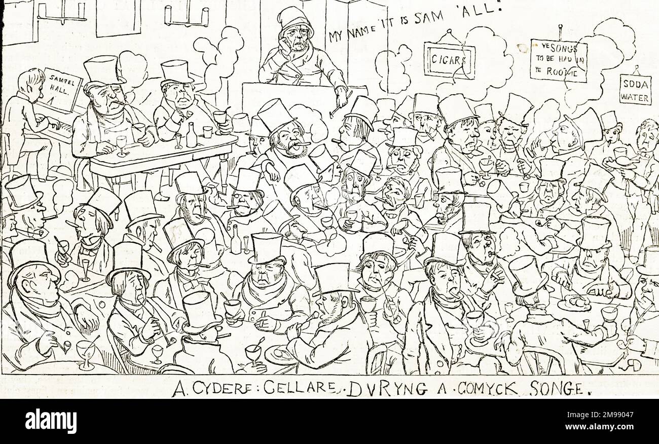 Cartoon, Sam Hall, Cider Drinking Song Stock Photo Alamy