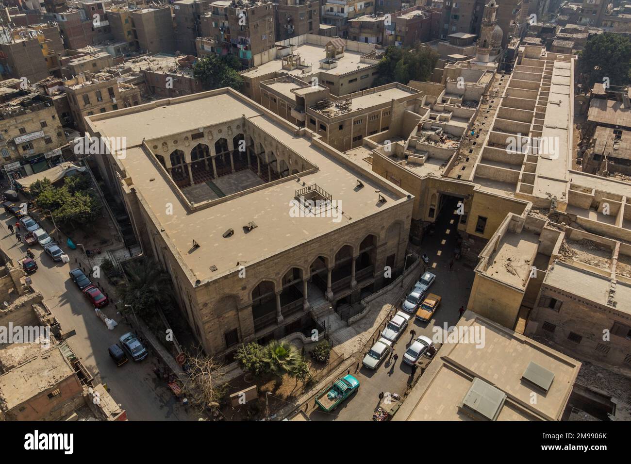CAIRO, EGYPT - JANUARY 29, 2019: Aerial view of Mosque of al-Salih Tala ...