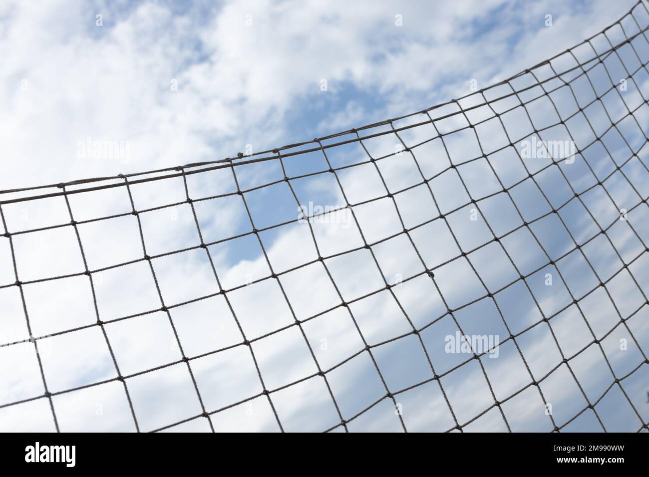 Volleyball net with blue sky for background design Stock Photo - Alamy