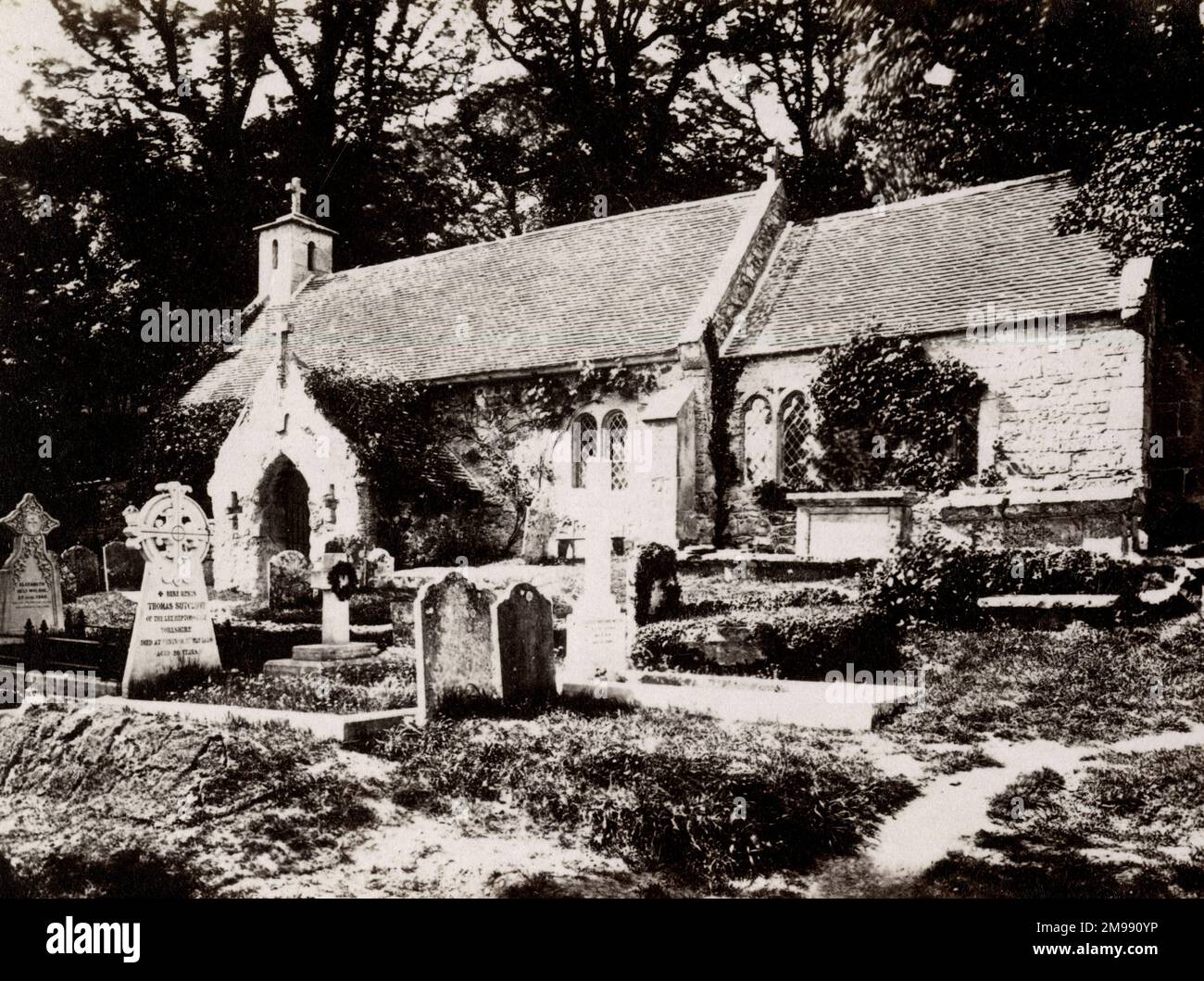 Old church at Bonchurch, Isle of Wight. Stock Photo