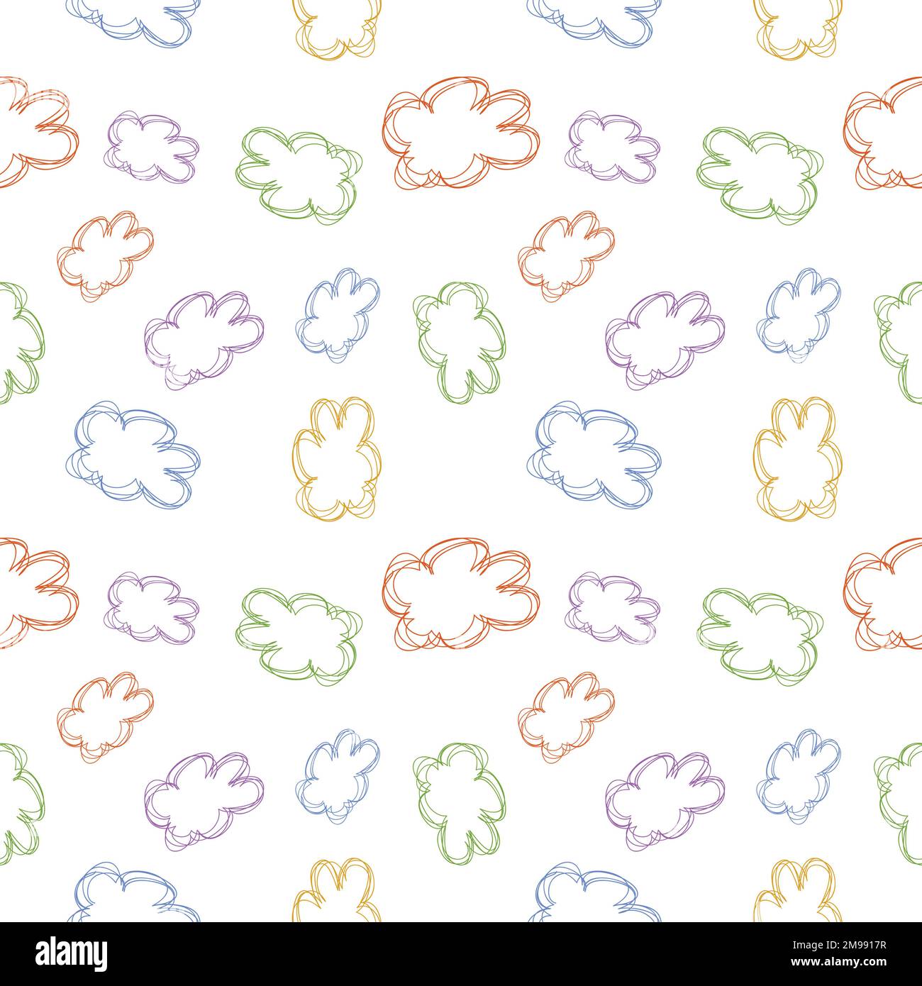 Seamless pattern design shape abstract doodle background illustration ...