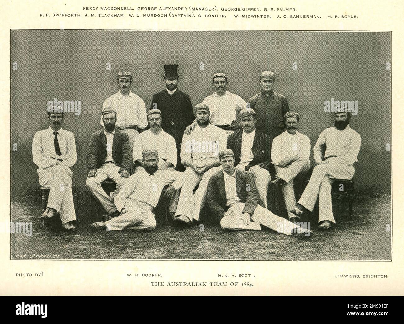 The Australian Cricket Team 1884. Stock Photo