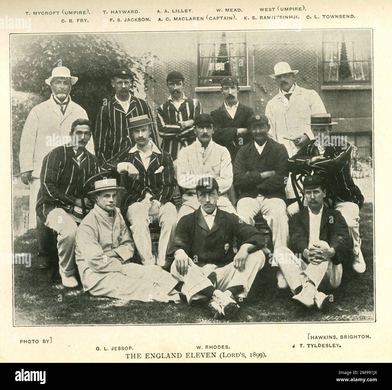 The England Cricket Team, Lord's Cricket Ground, 1899. Stock Photo