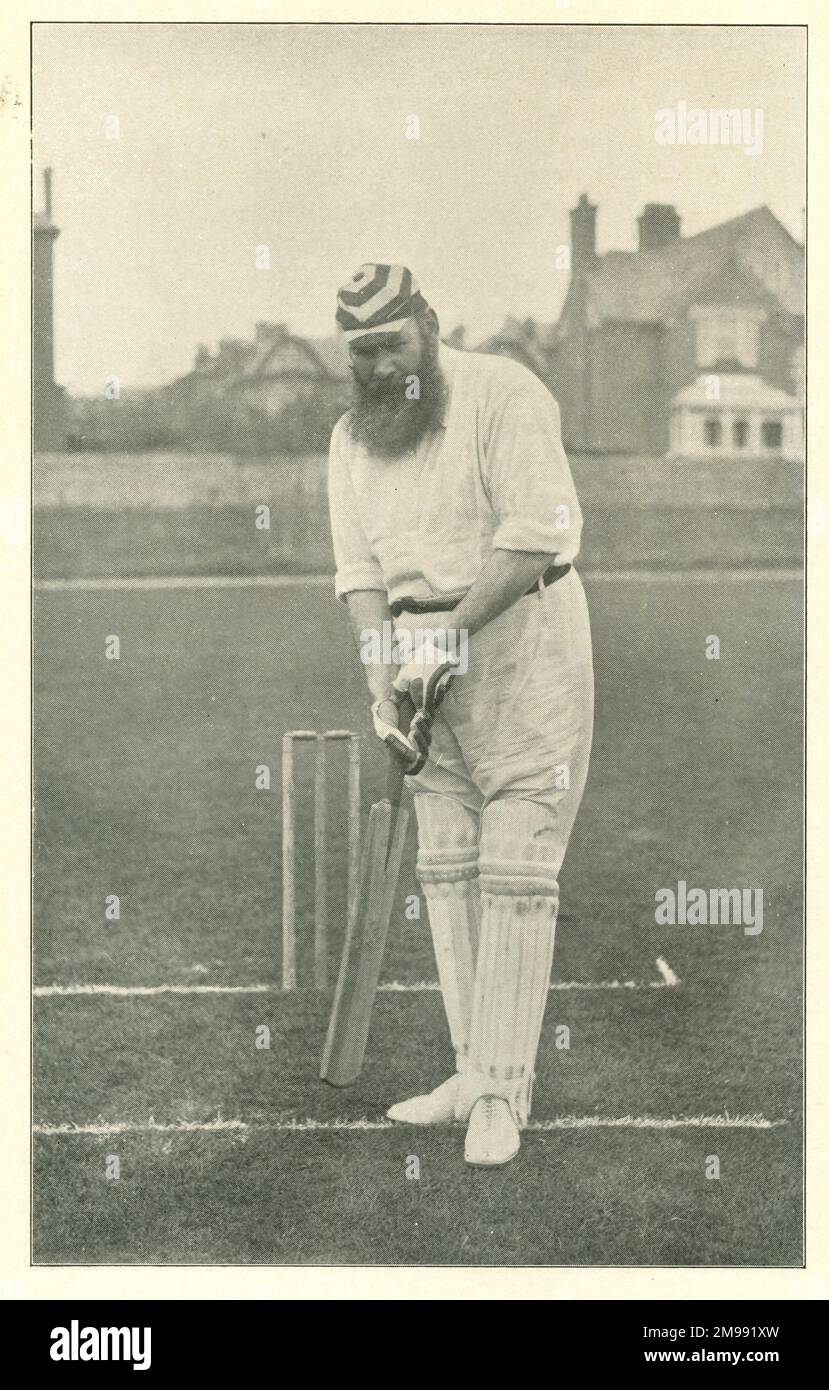 W G Grace, legendary cricketer, batting. Stock Photo