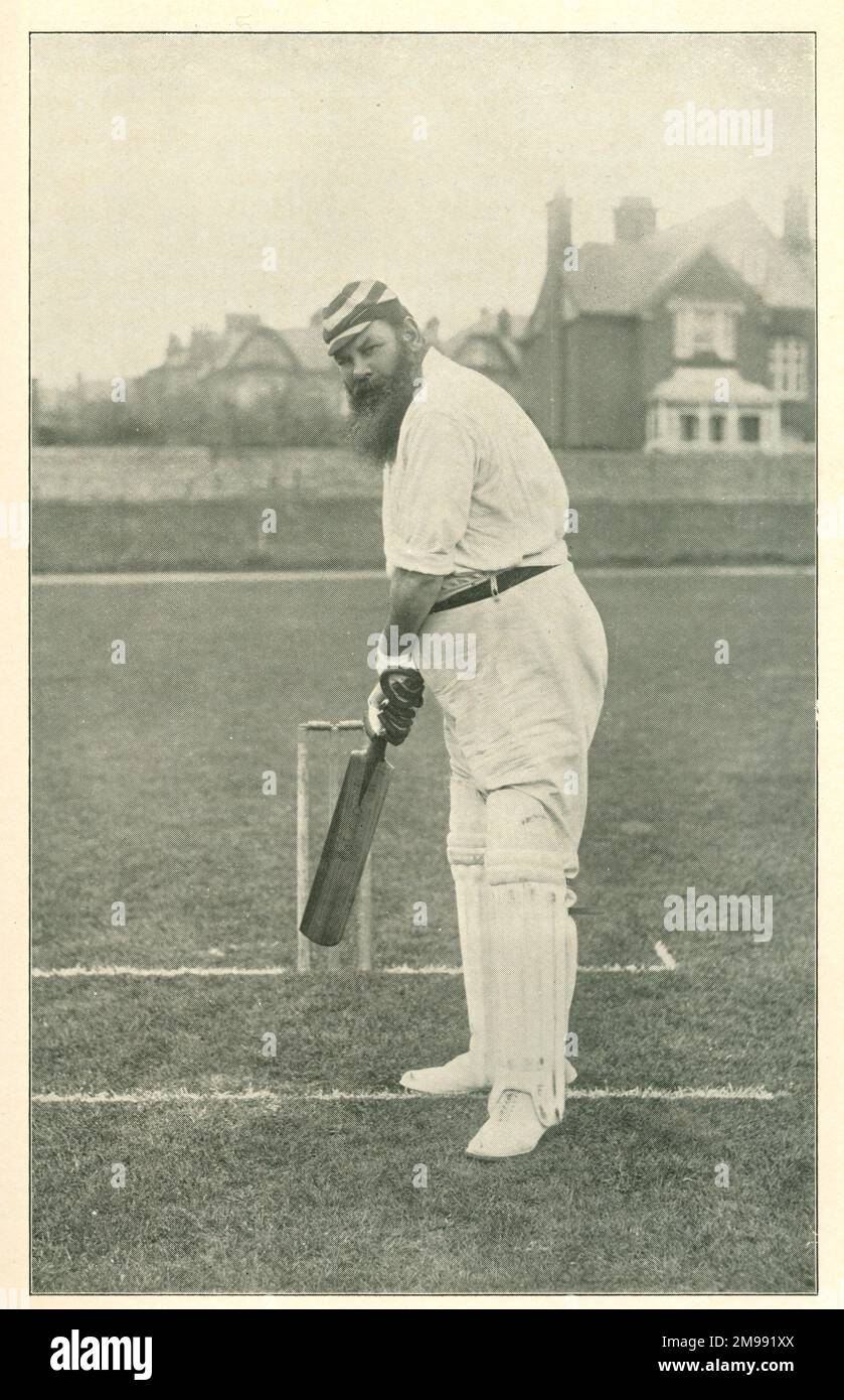 W G Grace, legendary cricketer, batting. Stock Photo