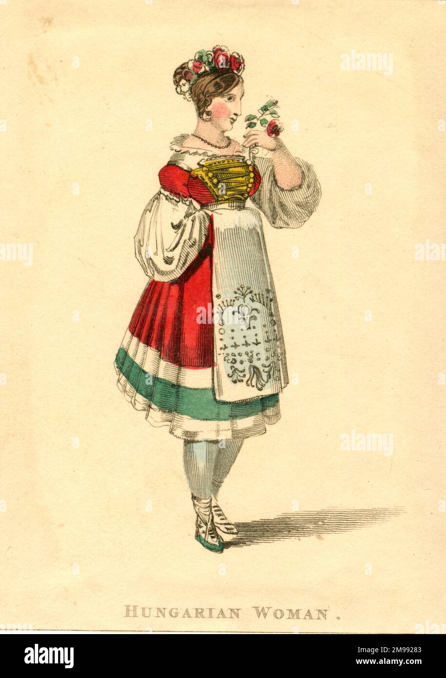 Costume, Hungarian woman. Stock Photo