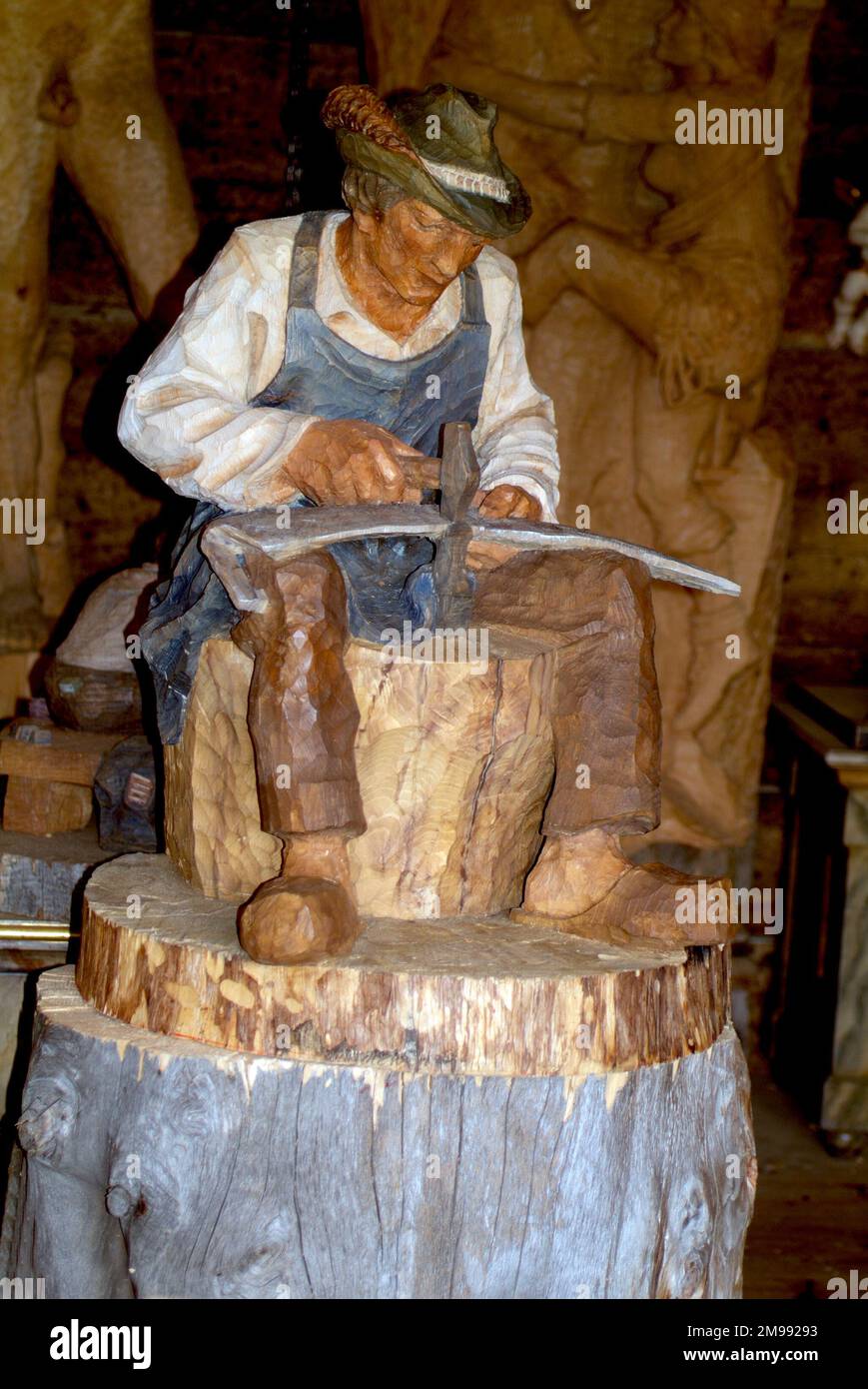 carved wooden peasant, wood carving is a traditional custom in South