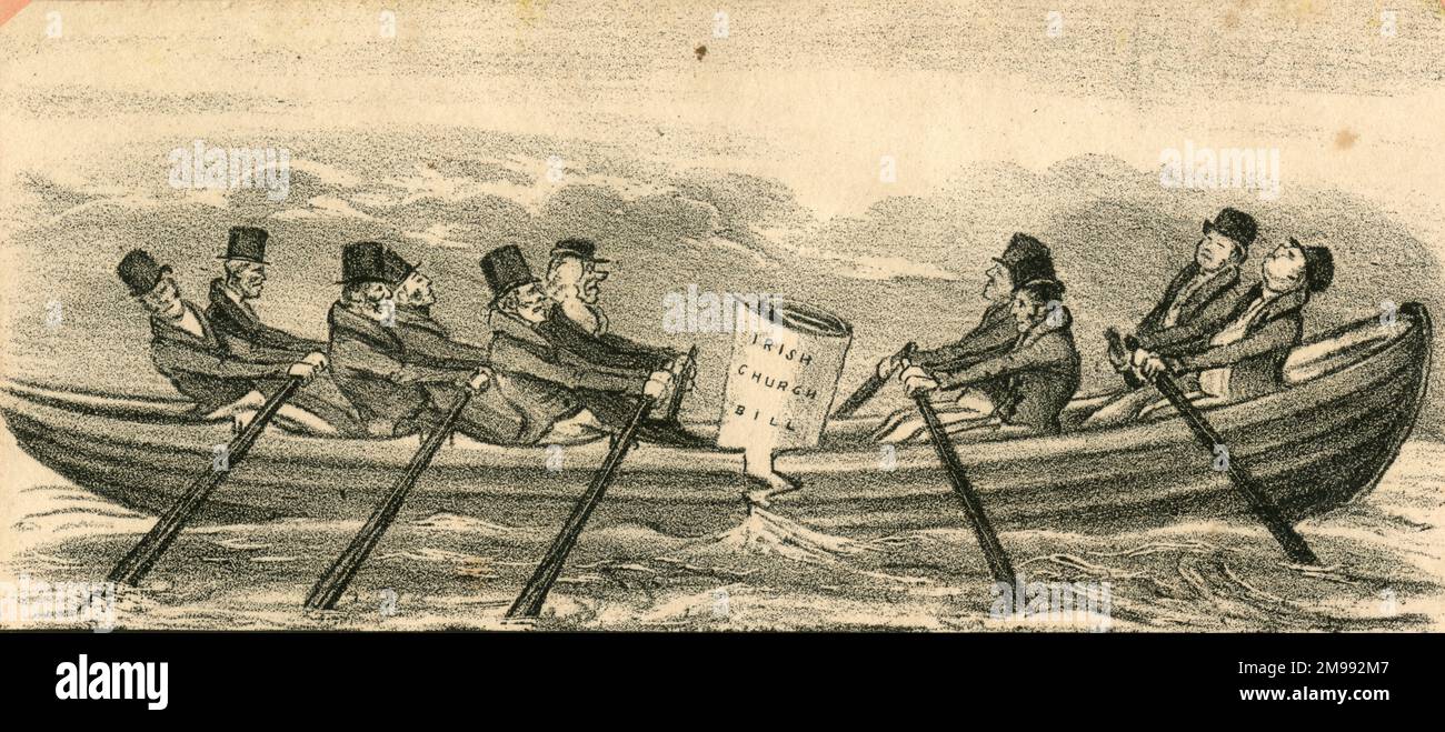 Cartoon, The Irish Church Bill, 1833. Stock Photo