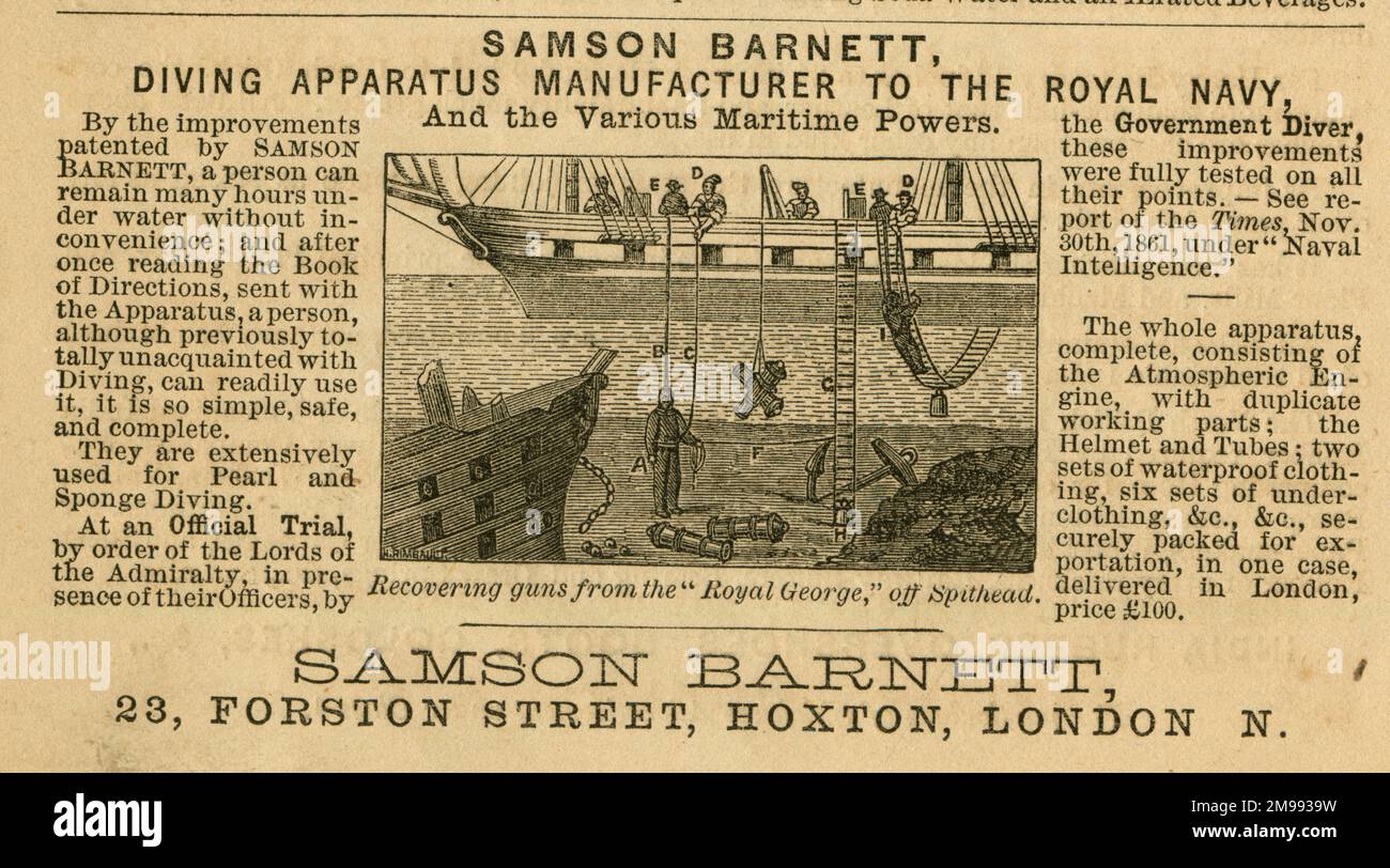 Advertisement for Samson Diving Apparatus Manufacturer to the