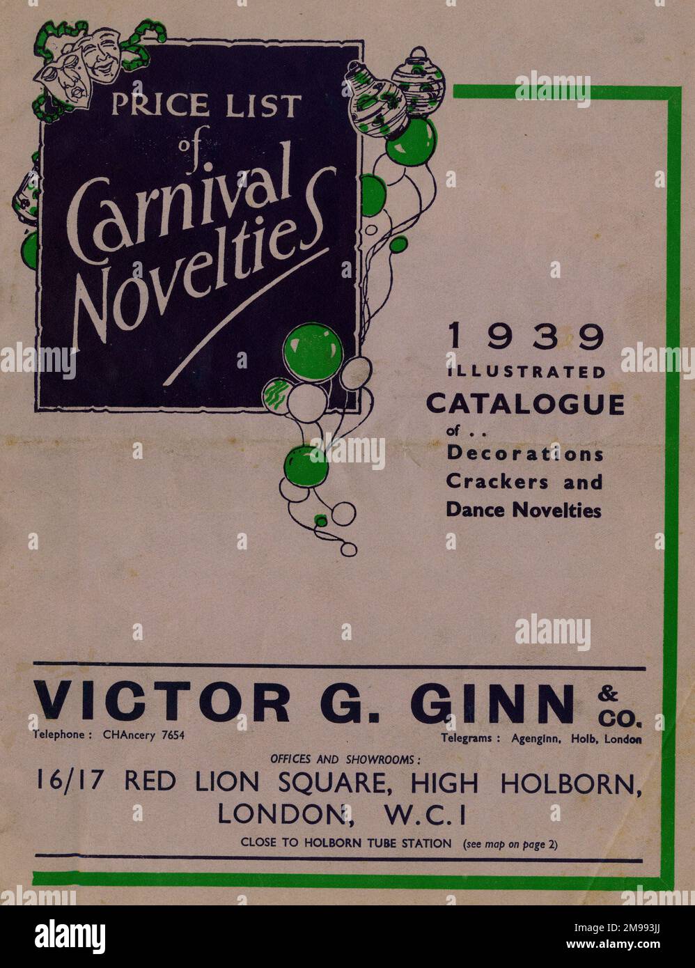 Victor G Ginn & Co, High Holborn, London, catalogue (front cover