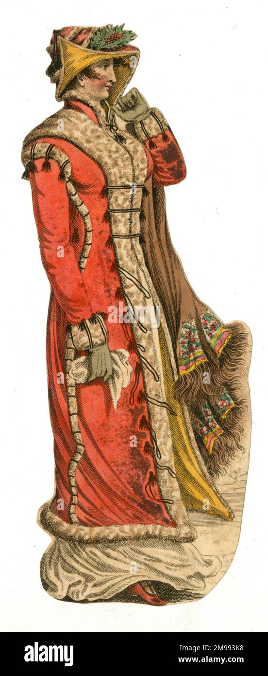 Victorian woman in Christmas costume - Mother Christmas with holly hood  Stock Photo - Alamy