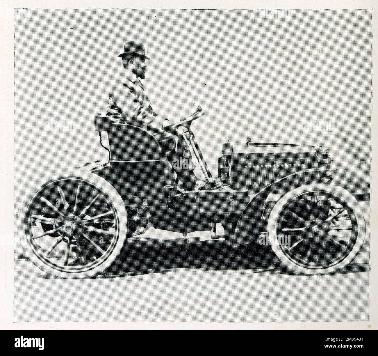Early Motor Car Racing - De Kruyff at the wheel. Stock Photo