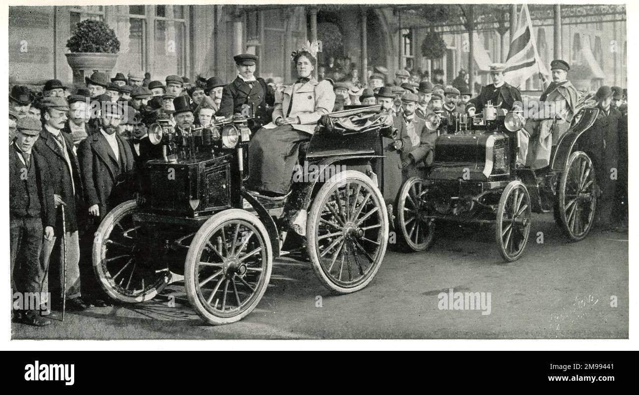 Early Motor Car Racing - First London to Brighton Run. Stock Photo