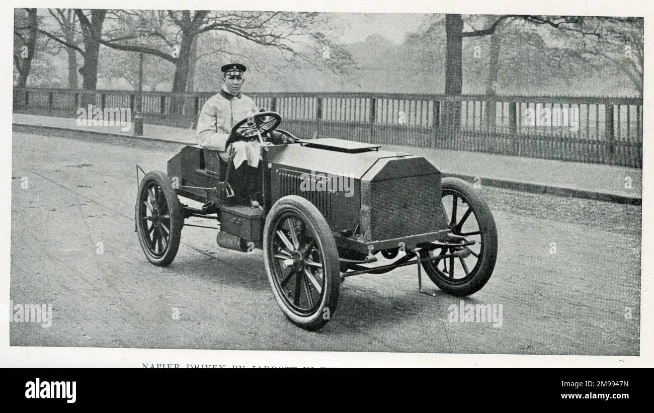Early Motor Car Racing - Napier car driven by Charles Jarrott in Gordon-Bennett Races. Stock Photo