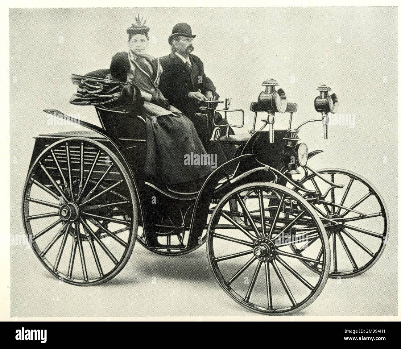 Early Motor Cars Karl Benz and his wife in a Benz car Stock Photo Alamy