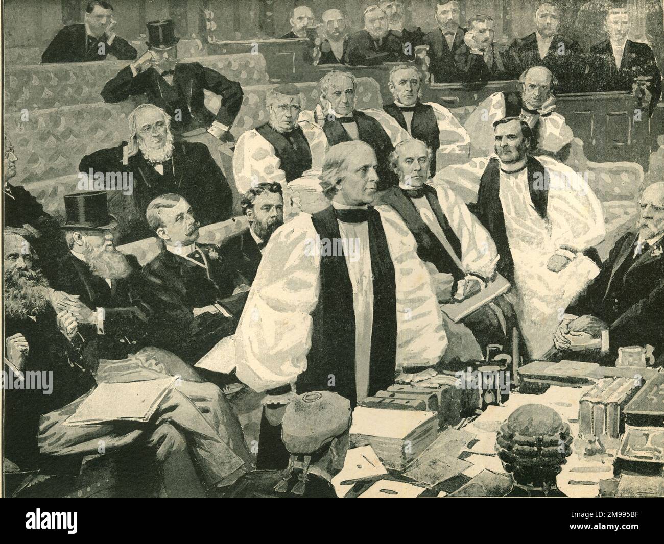 The Parish Council Bill in the House of Lords - Archbishop of Canterbury speaking on the second reading. Stock Photo