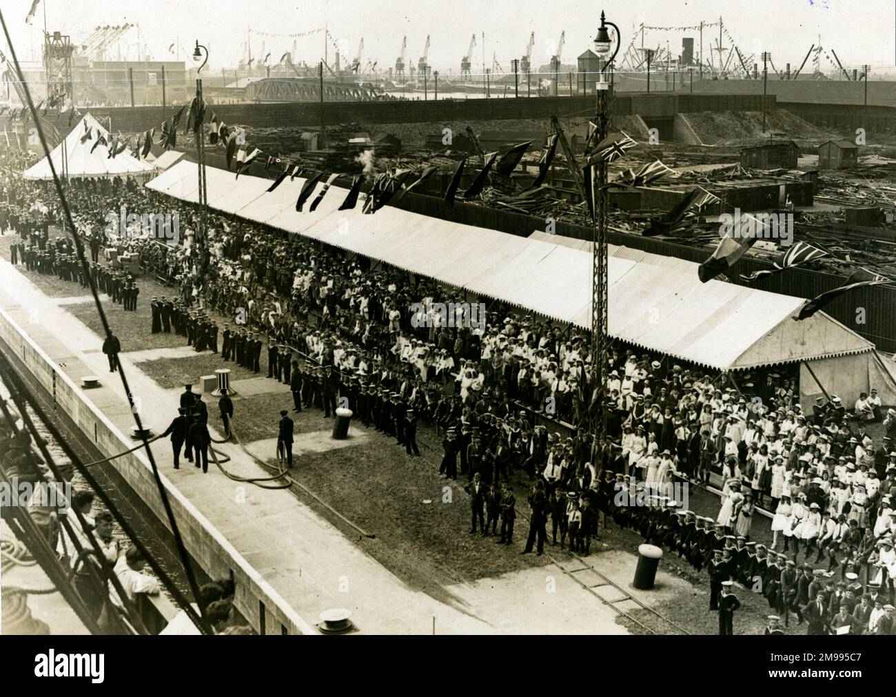 Opening of the New Thames Dock by King George V, July 1921. Stock Photo