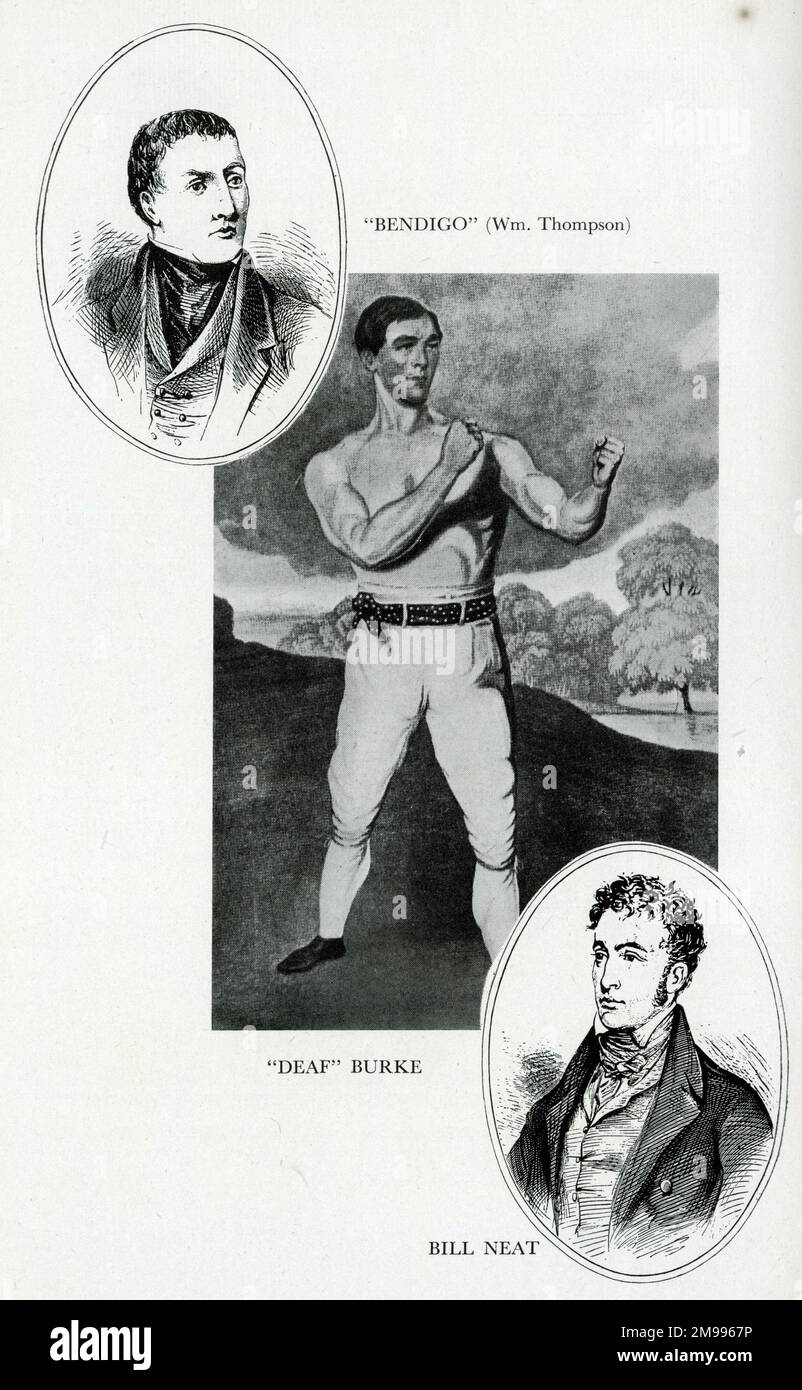 William Thompson (Bendigo), Deaf Burke and Bill Neat, boxers. Stock Photo