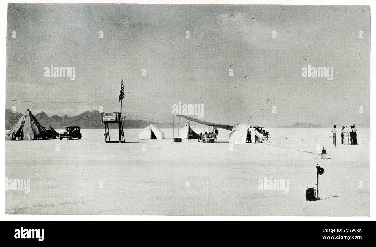 Bonneville Salt Flats, Utah, USA, the site of numerous land speed